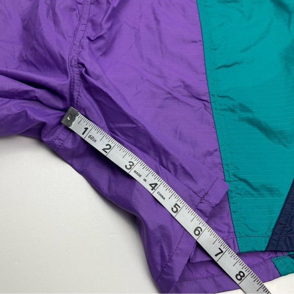 Jantzen *RARE Vintage Colorblock Purple Teal Blue Mens Large Swim Shorts 90s NEW - Picture 6 of 13